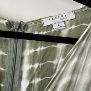 Brand new Tie dye green tie front jumpsuit